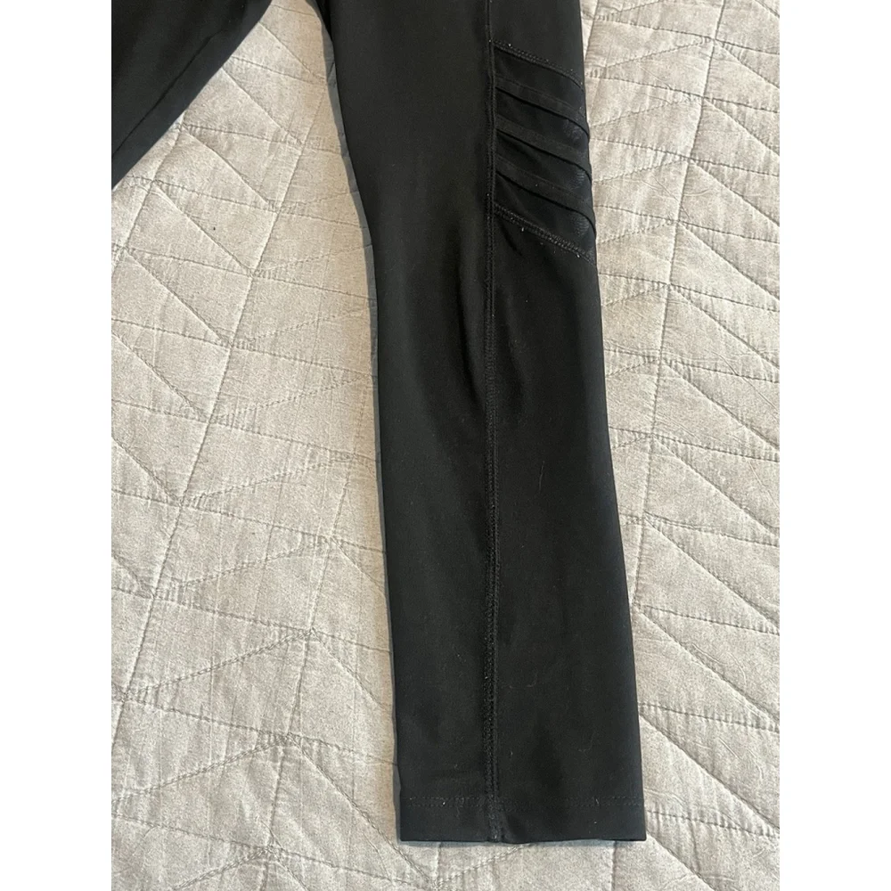 Justice Girls Leggings Size L 10 Black Mesh Insert